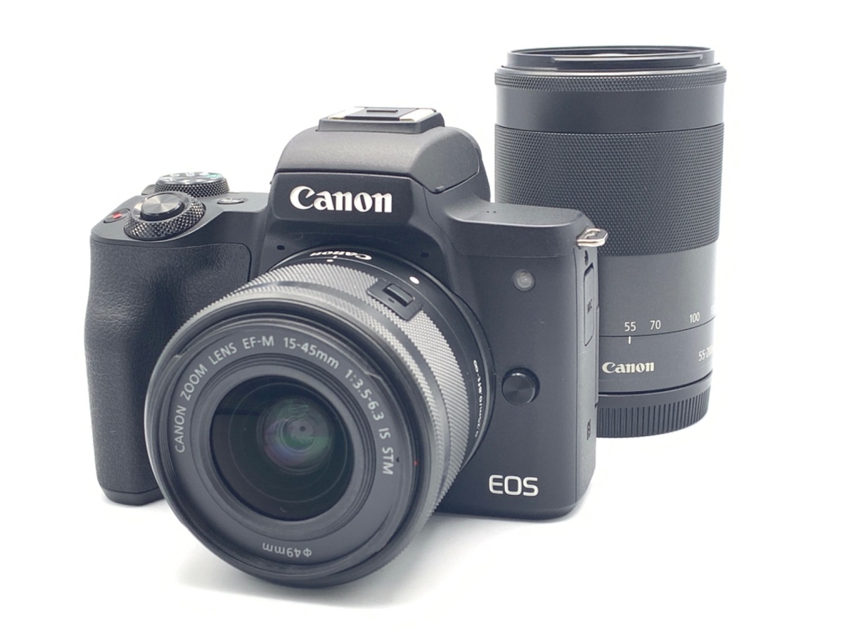 ミラーレス一眼新品 Canon ミラーレスカメラ EOS Kiss M ダブルズームキット 黒